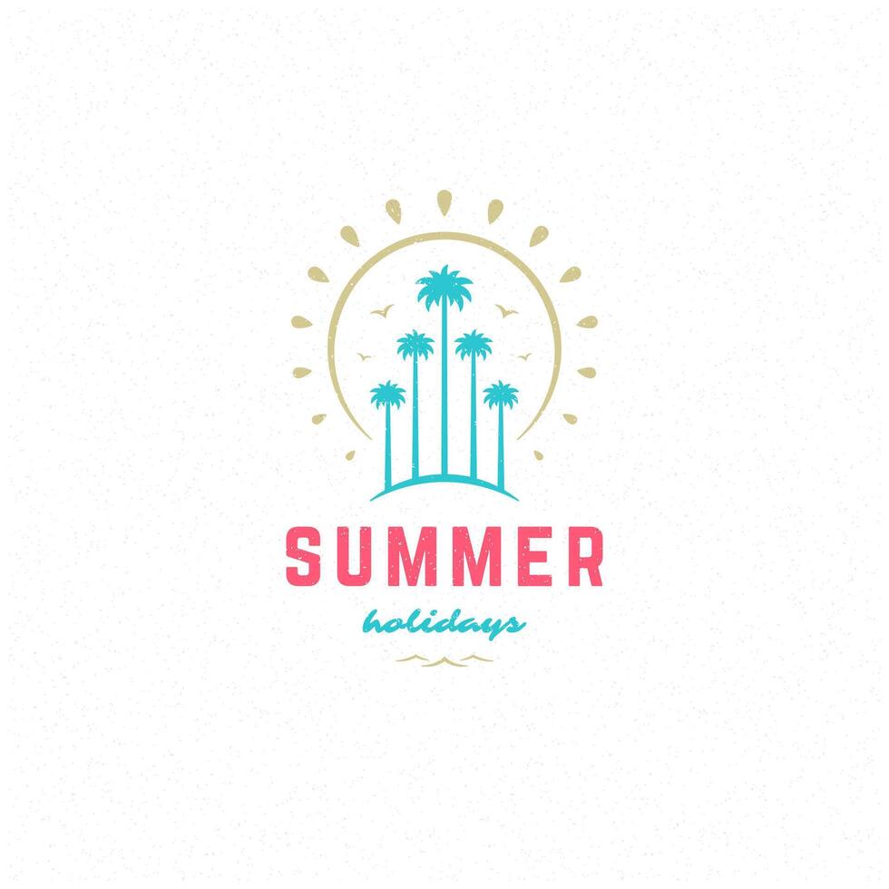 Summer holidays label or badge typography slogan design vector