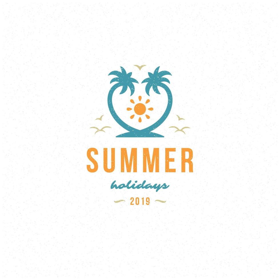 Summer holidays label or badge typography slogan design vector