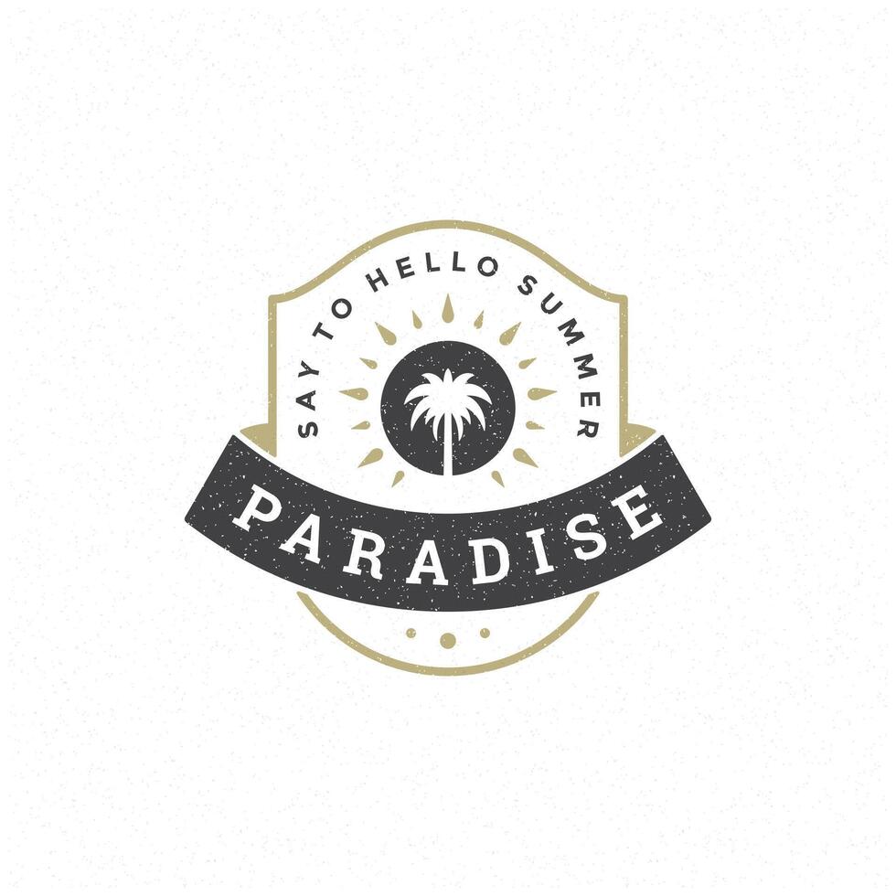 Summer holidays label or badge typography slogan design vector