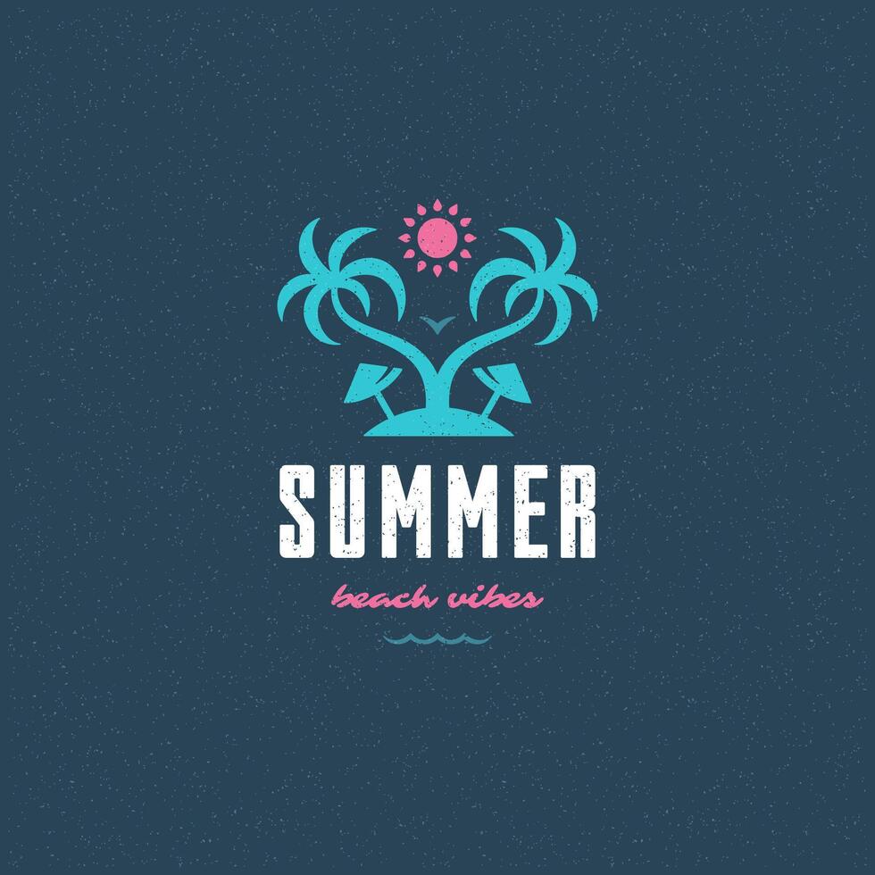 Summer holidays label or badge typography slogan design vector