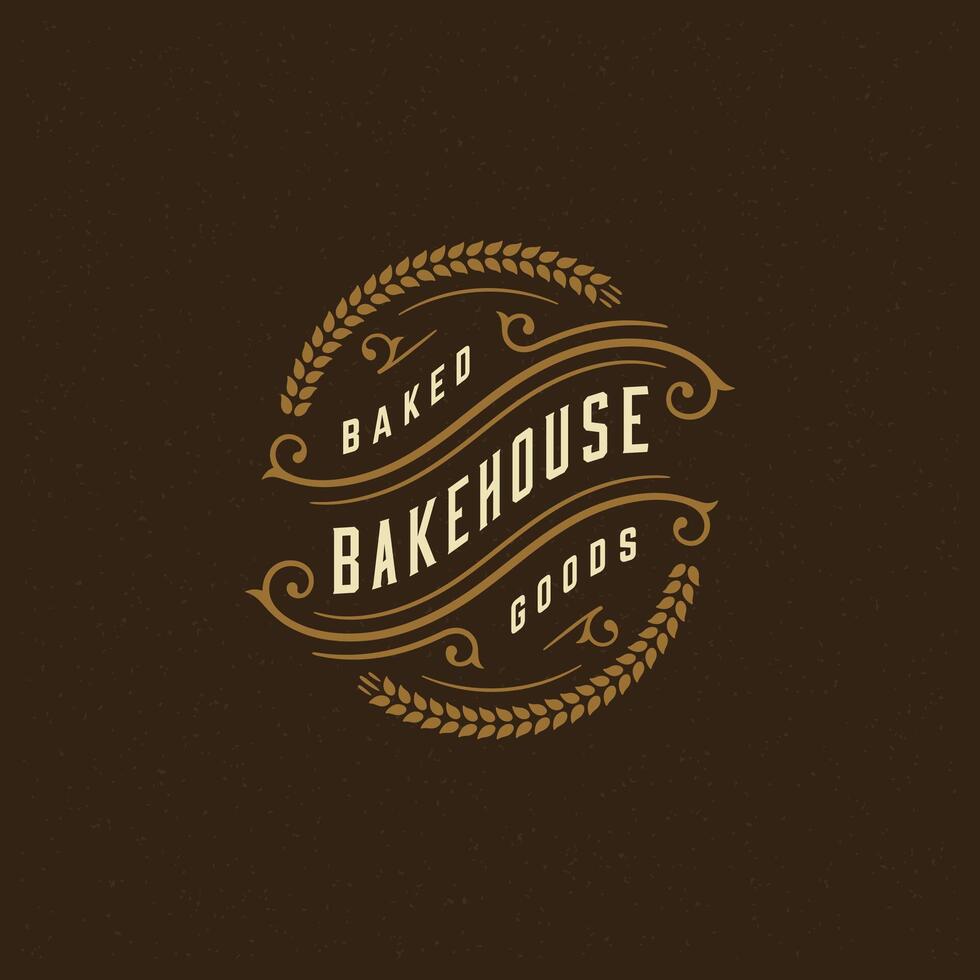 Bakery badge or label retro illustration. vector