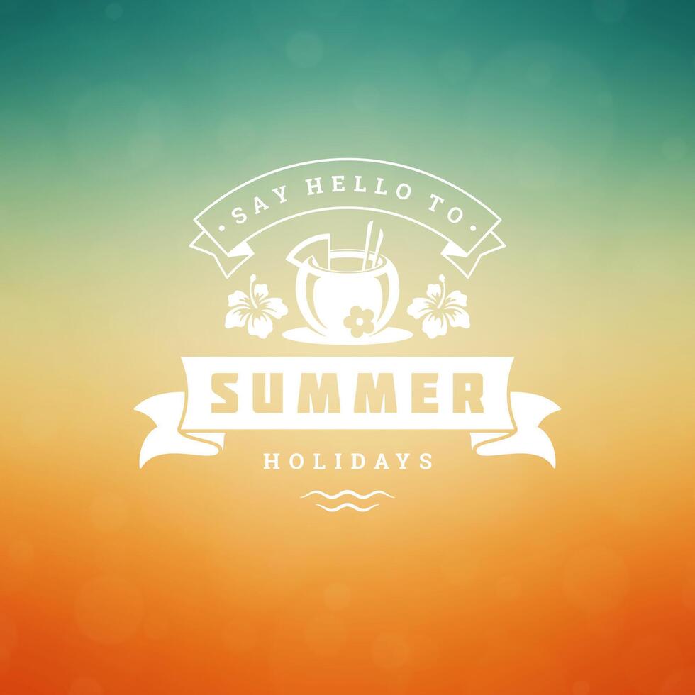 Summer holidays label or badge typography slogan design vector
