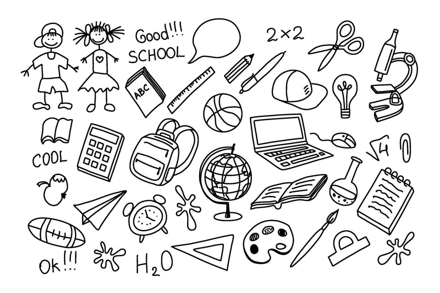 Back to school. Doodle vector