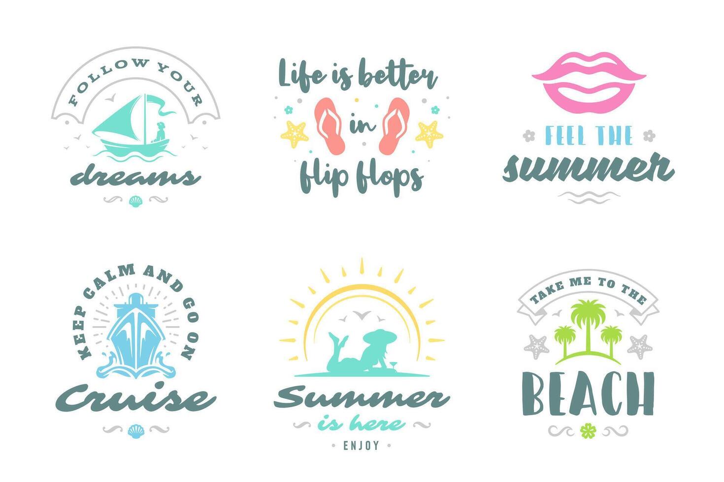 Summer holidays typography inspirational quotes or sayings design vector