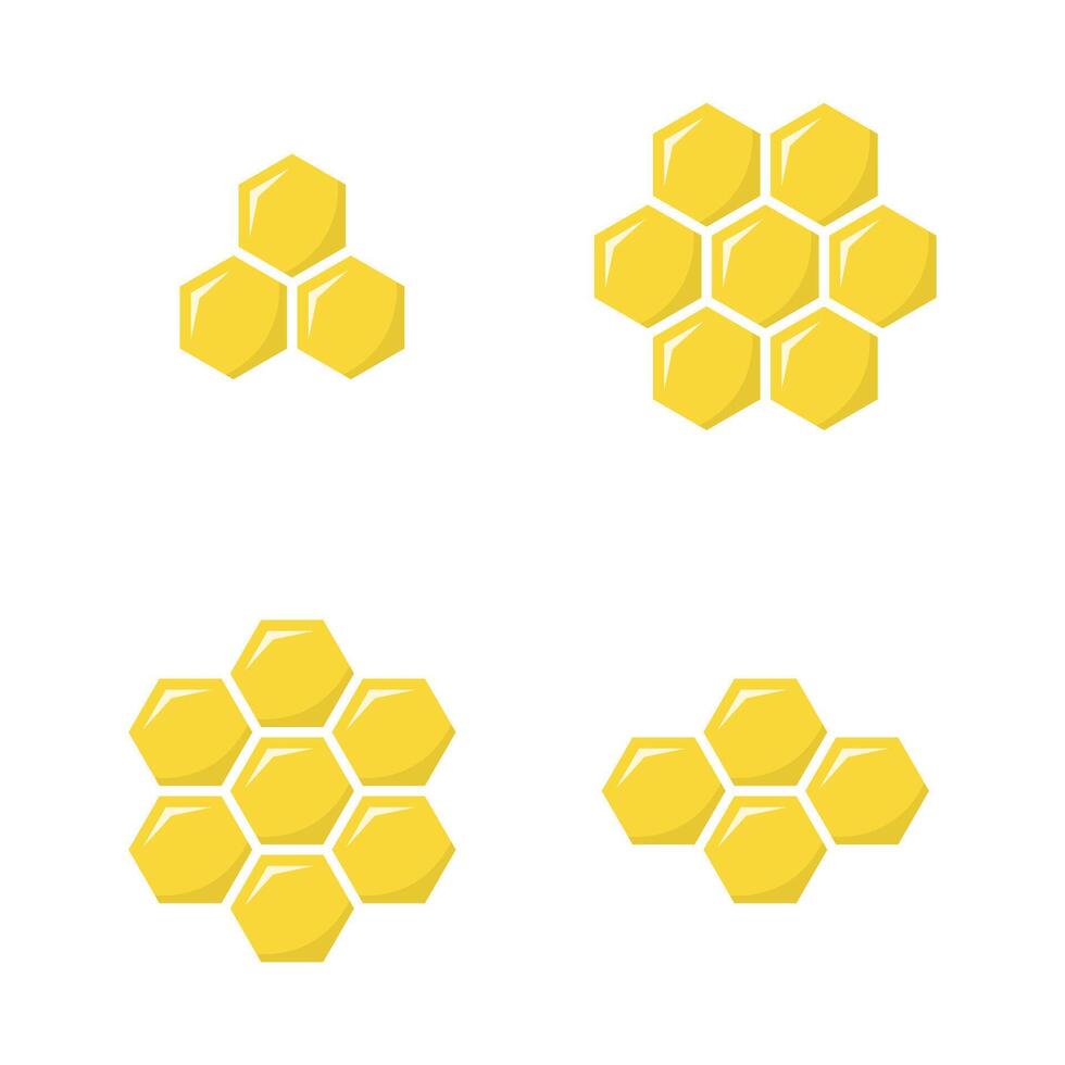Honeycomb icon set in flat style. Beehive Hexagon concept vector