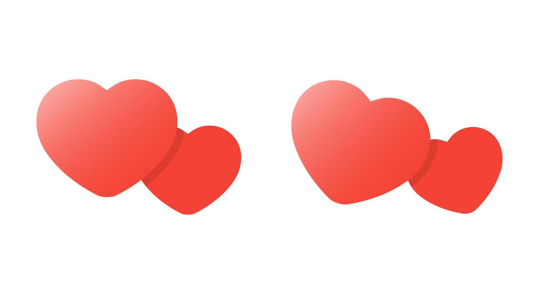 Heart, love icon in flat style. Romantic concept vector