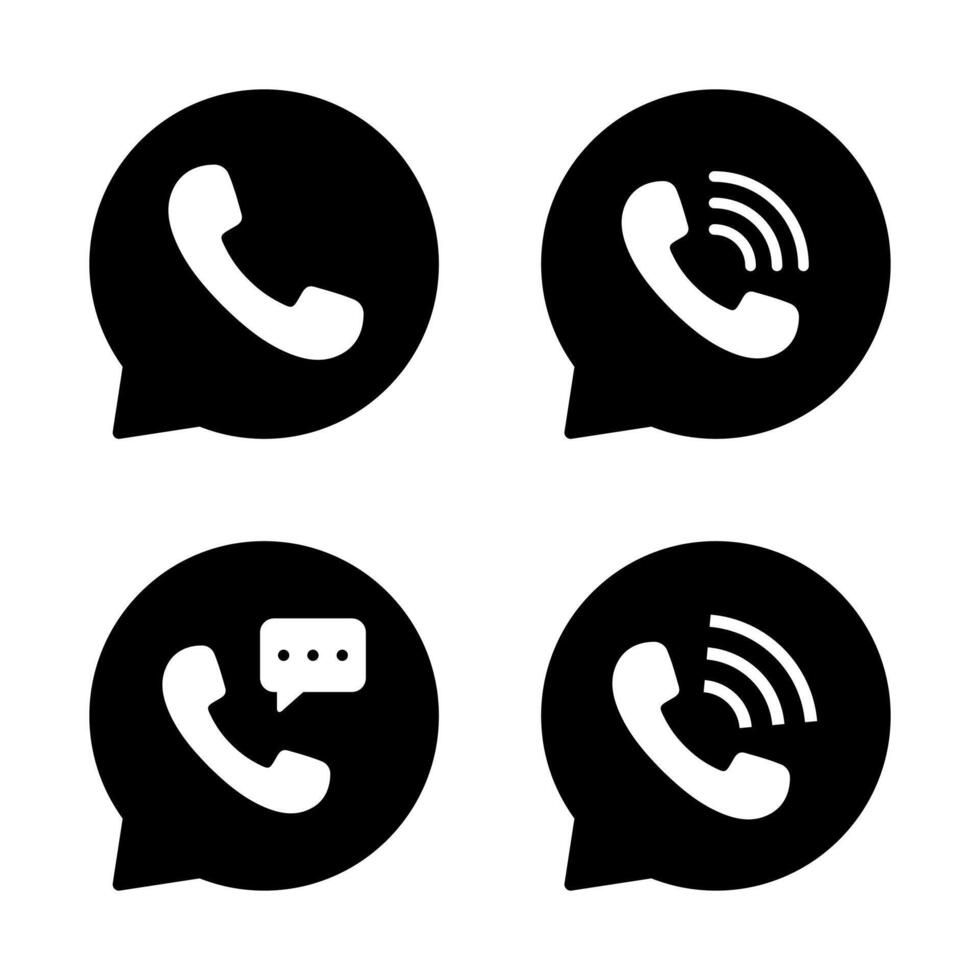 Phone, handset, telephone icon in speech bubbles vector