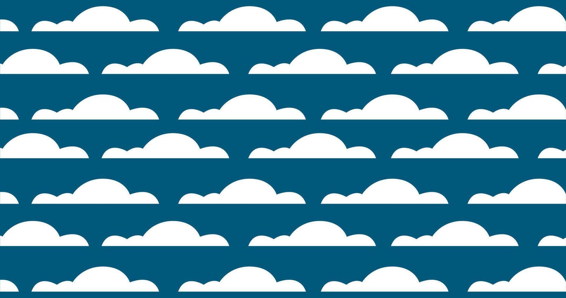 Seamless pattern with clouds on blue background. summer background illustration. vector