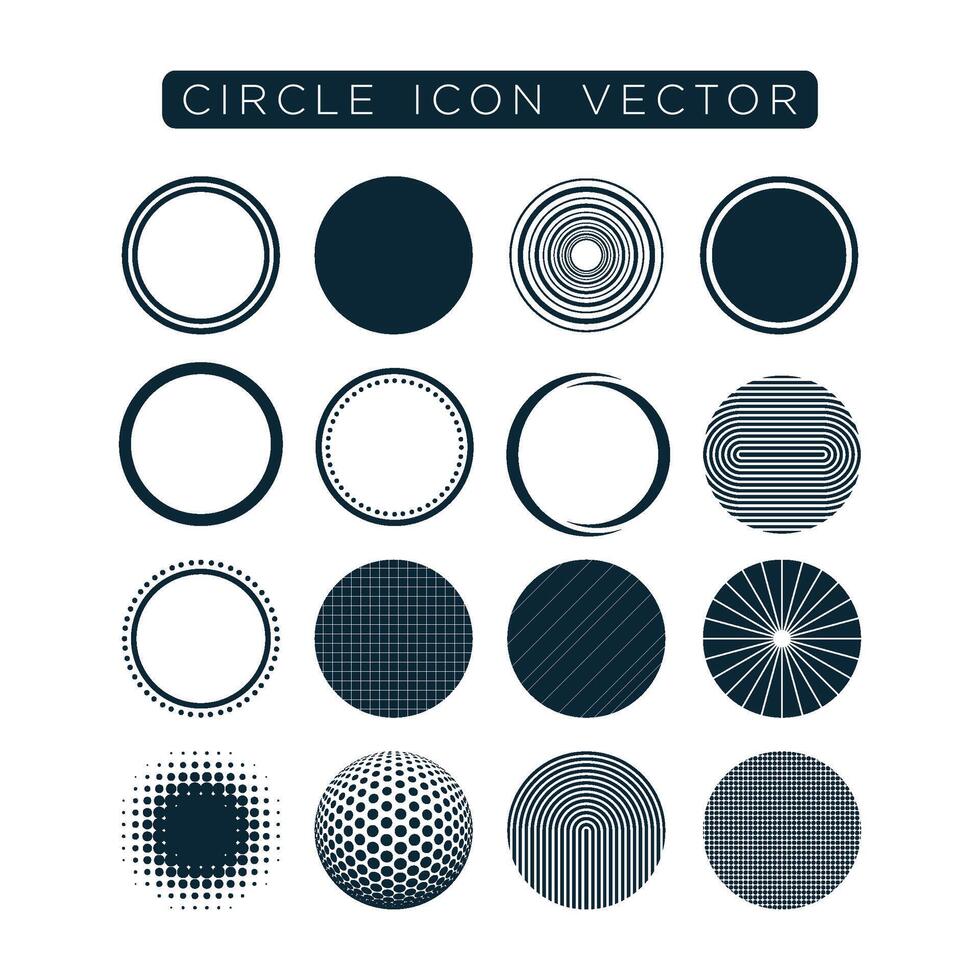 circle icon balck and white vector