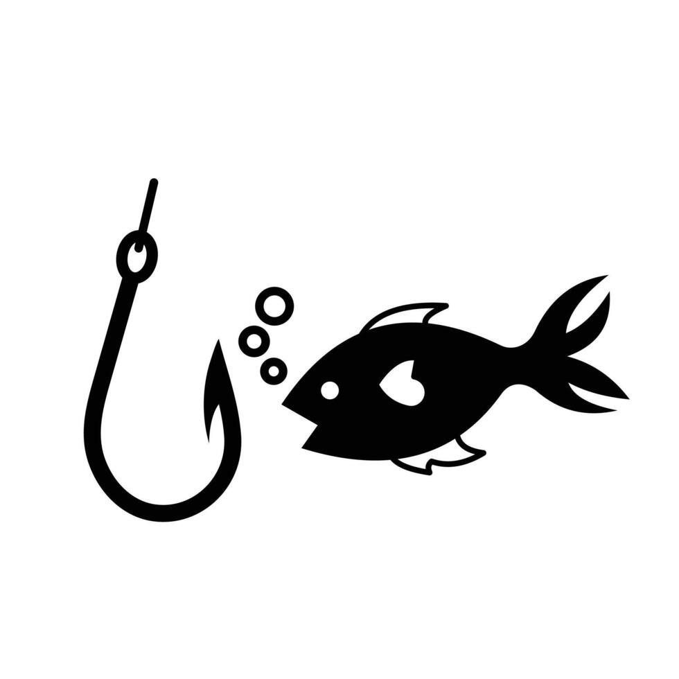 Fishing area icon sign illustration isolated on square white background. Simple flat cartoon art styled drawing for poster prints. vector