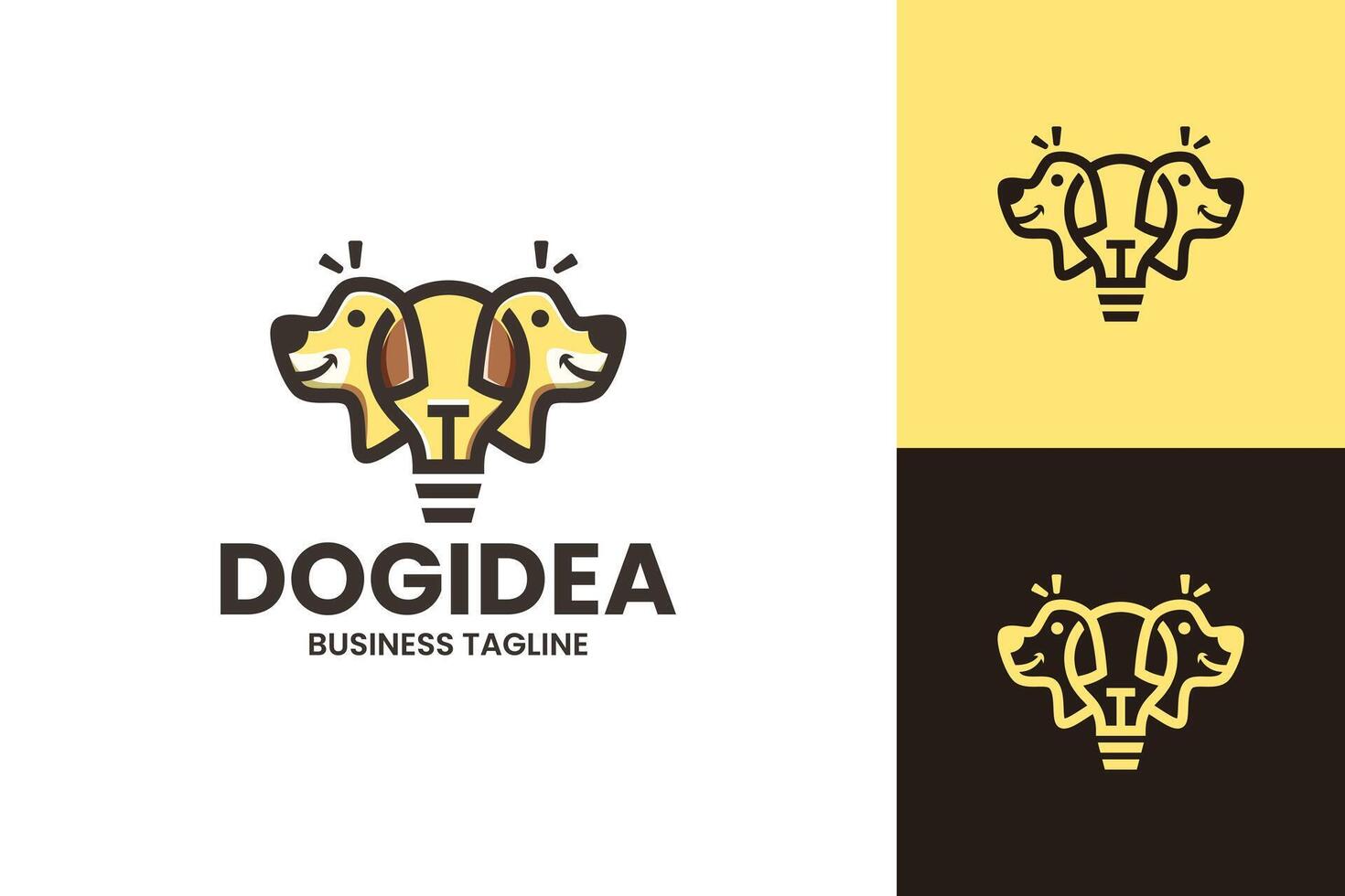 clever dog logo design vector