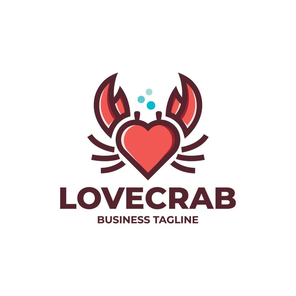crab love logo design vector