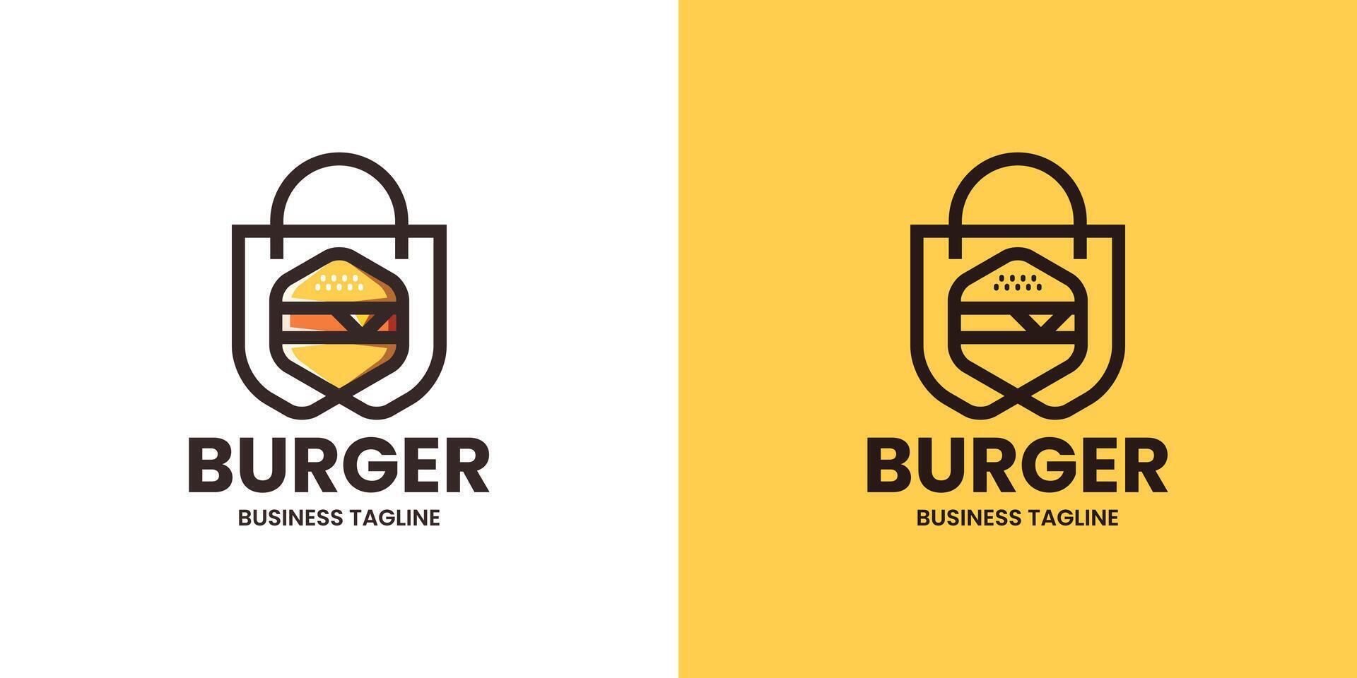burger shop logo design vector
