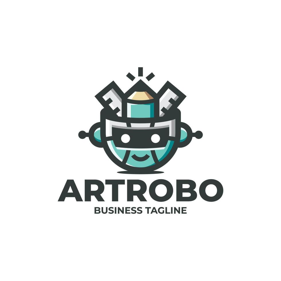 creative robot logo design vector