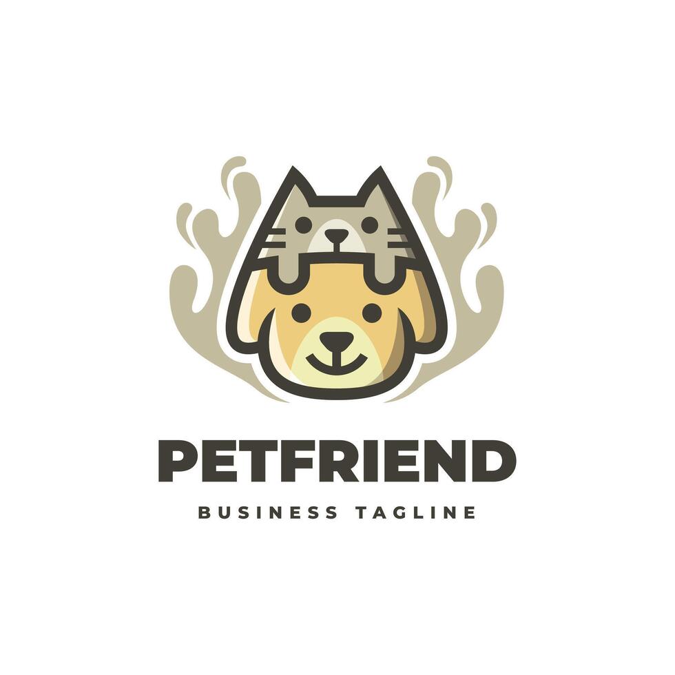 pet friend logo design vector