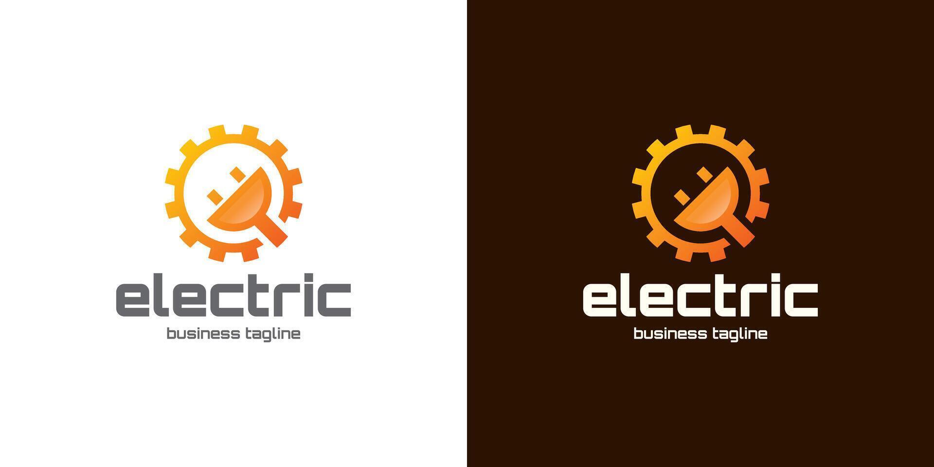 electrical gear plug logo design vector