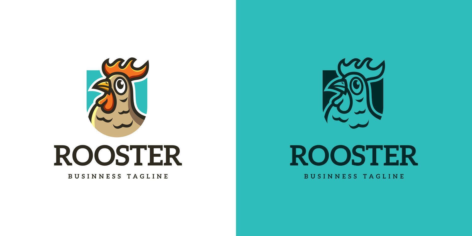 morning rooster logo design vector