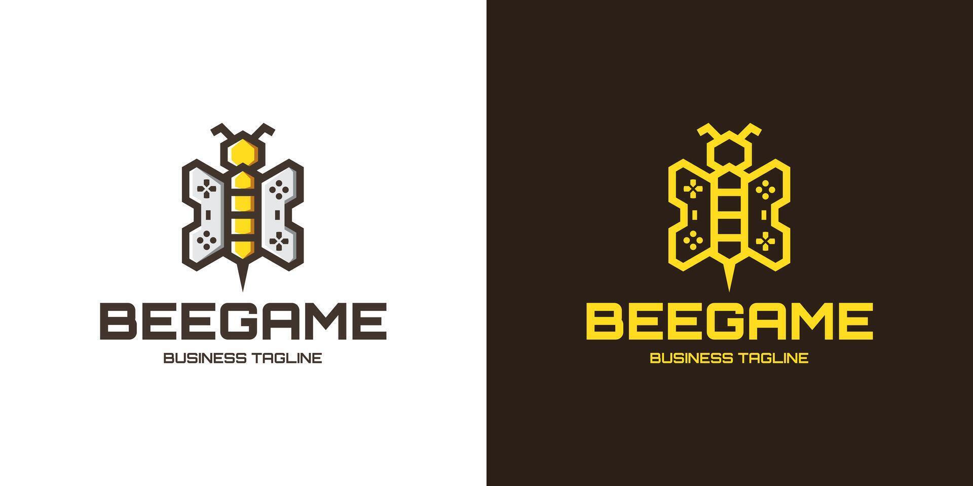 bee game logo design vector