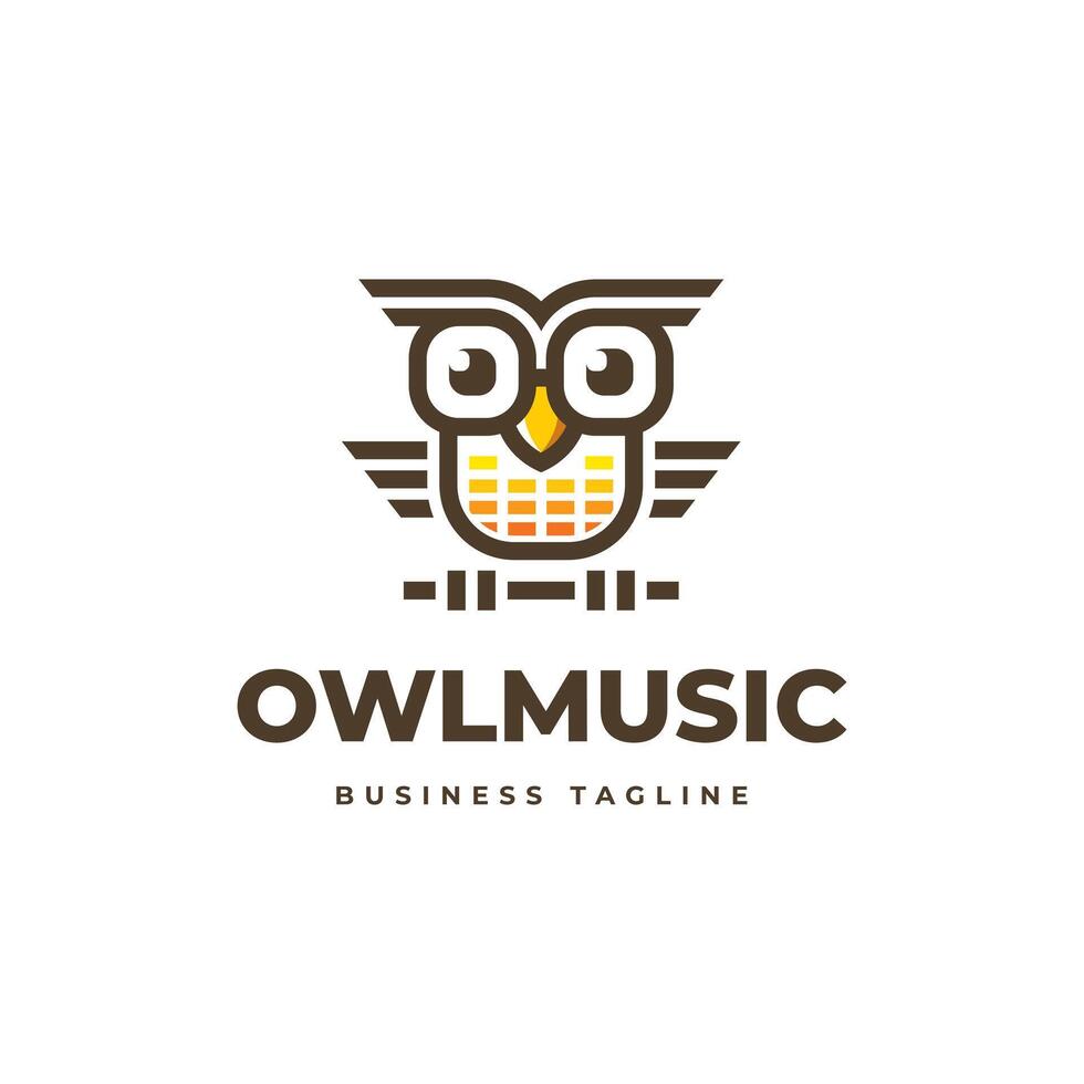 owl music logo design vector
