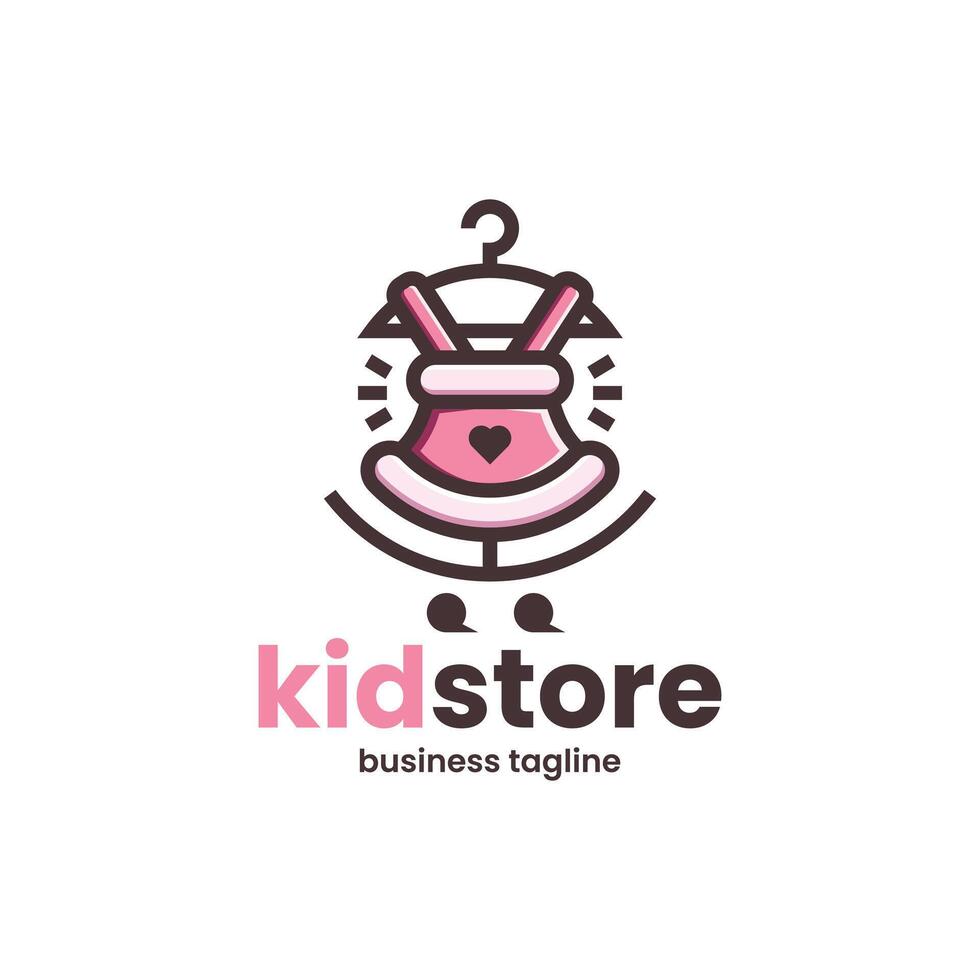 cute kids clothes store logo design vector