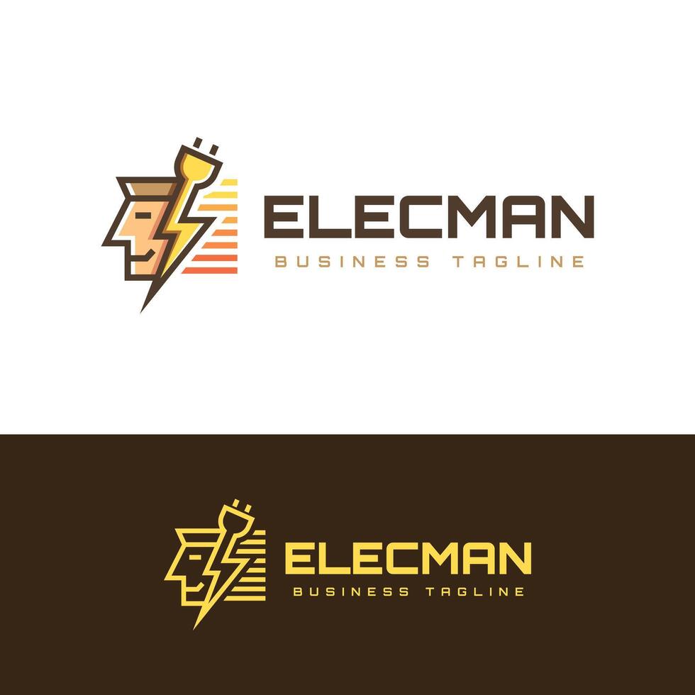 electrical man logo design vector