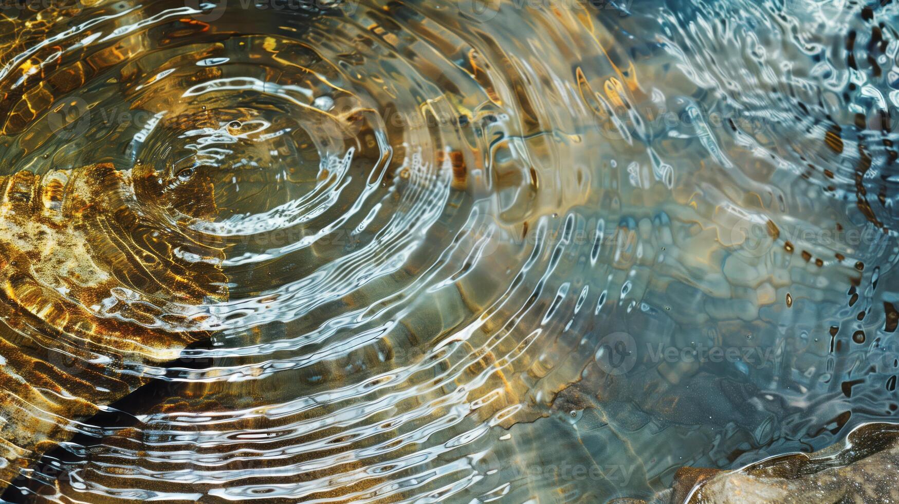 Thermal mineral springs, close-up of water ripples, relaxing and therapeutic. photo