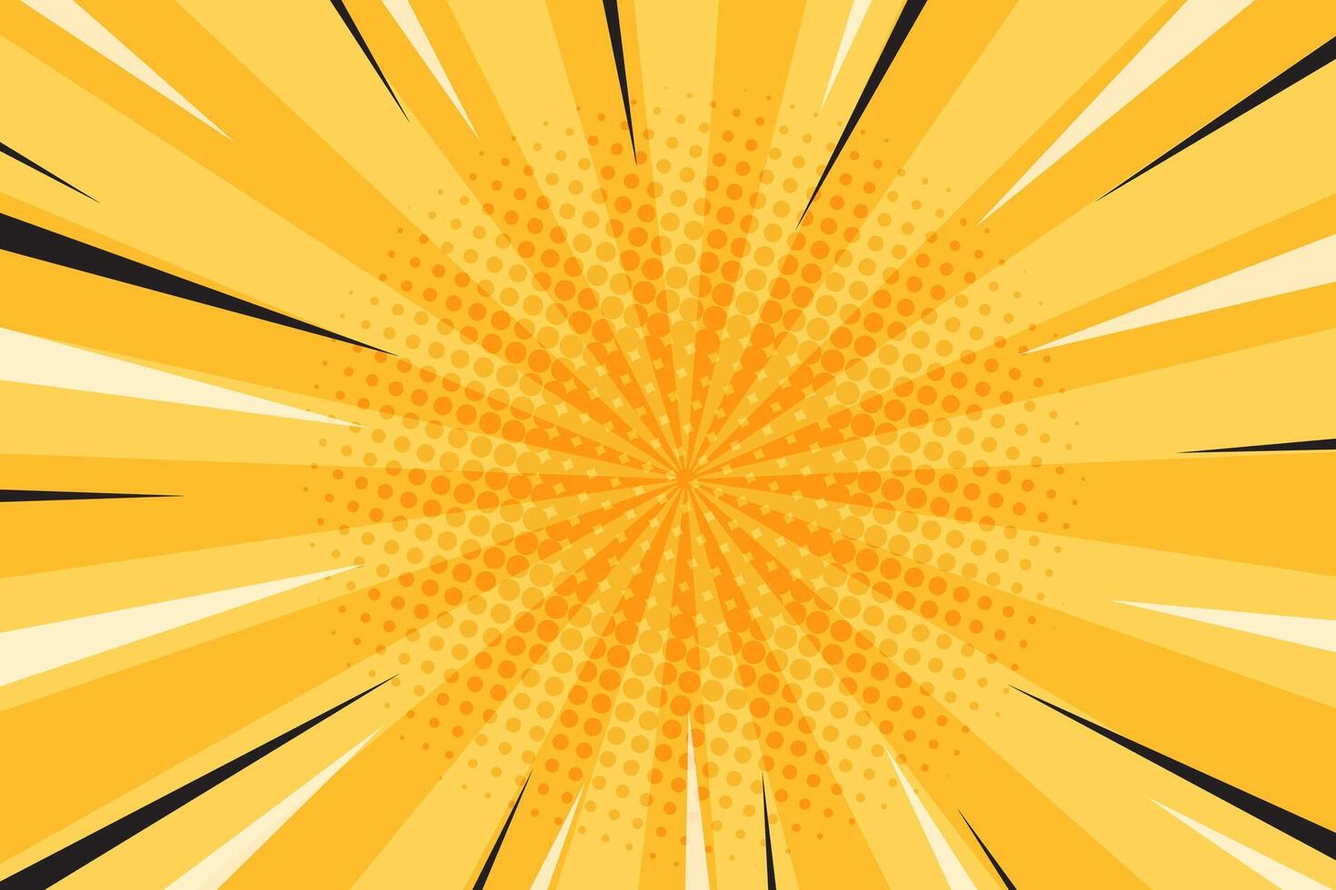 Flat yellow comic style background vector