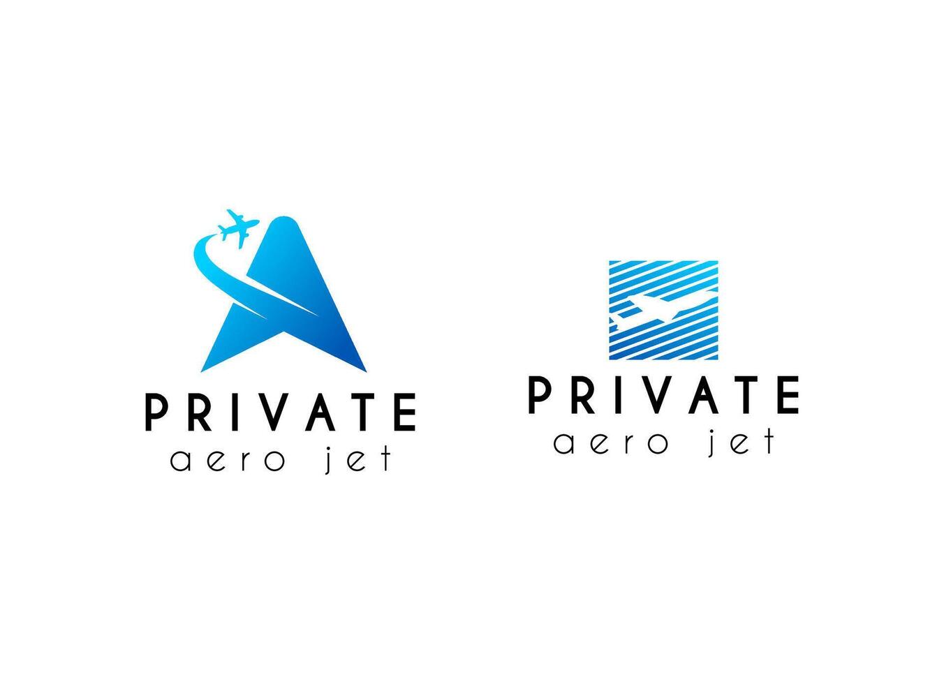Sky aviation private jet logo design. Minimalist airplane logo for aviation company vector