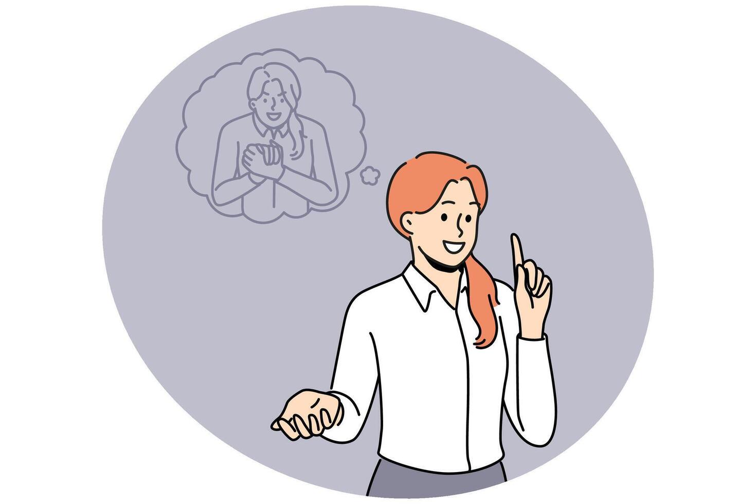 Evil inner self convince female employee vector