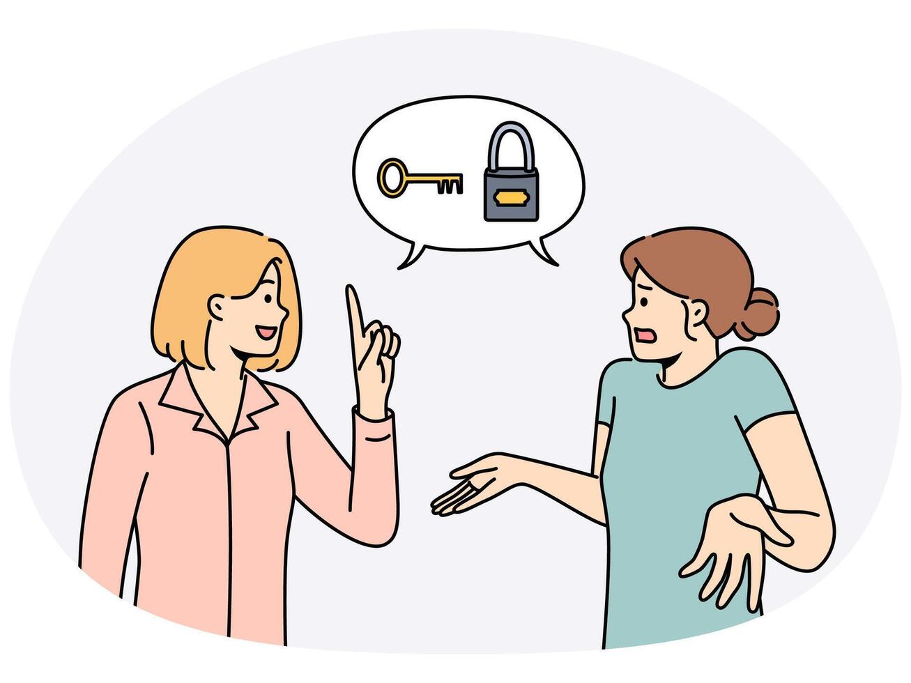 Woman help colleague with problem solution vector