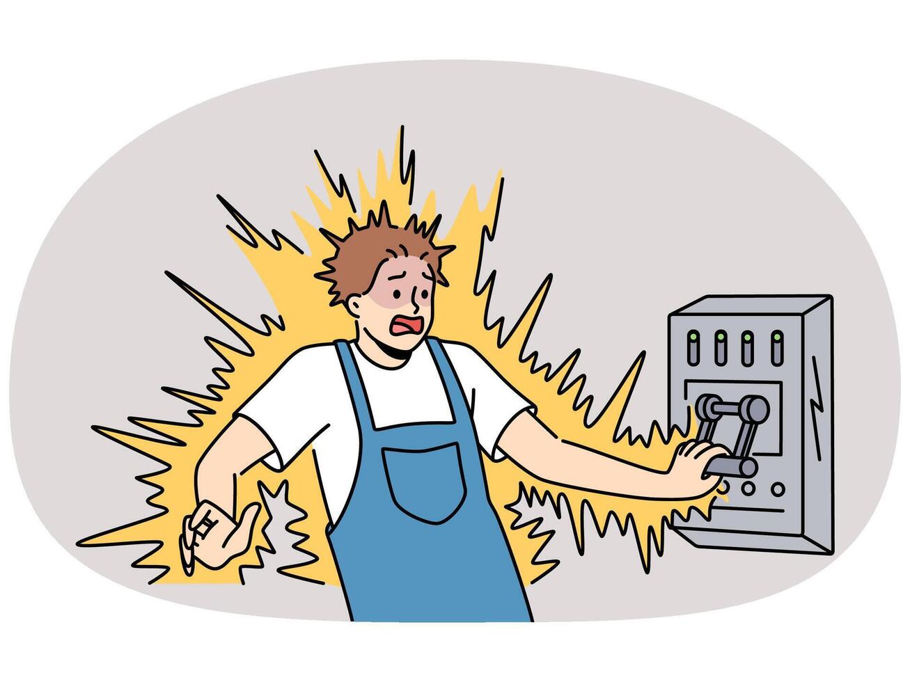 Man get electric shock vector