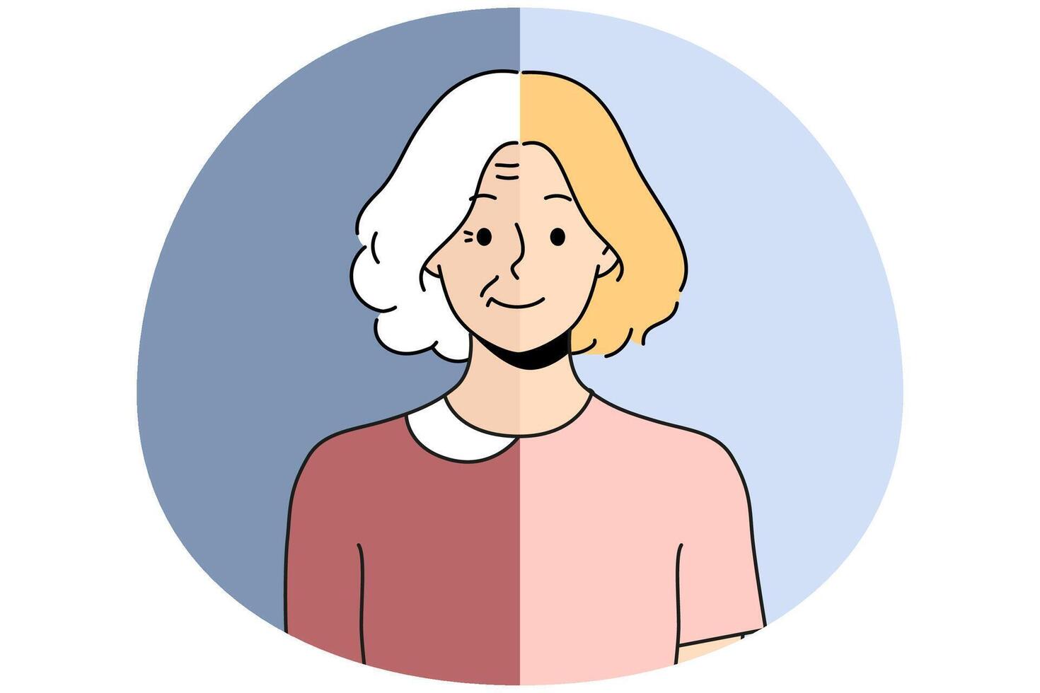 Woman aging process vector