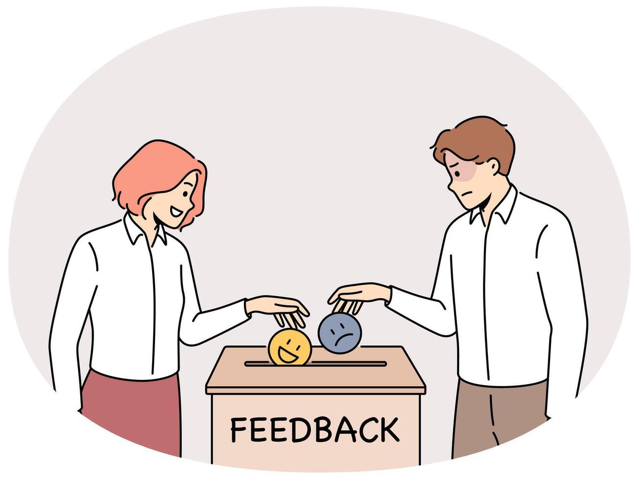 People give feedback to service vector