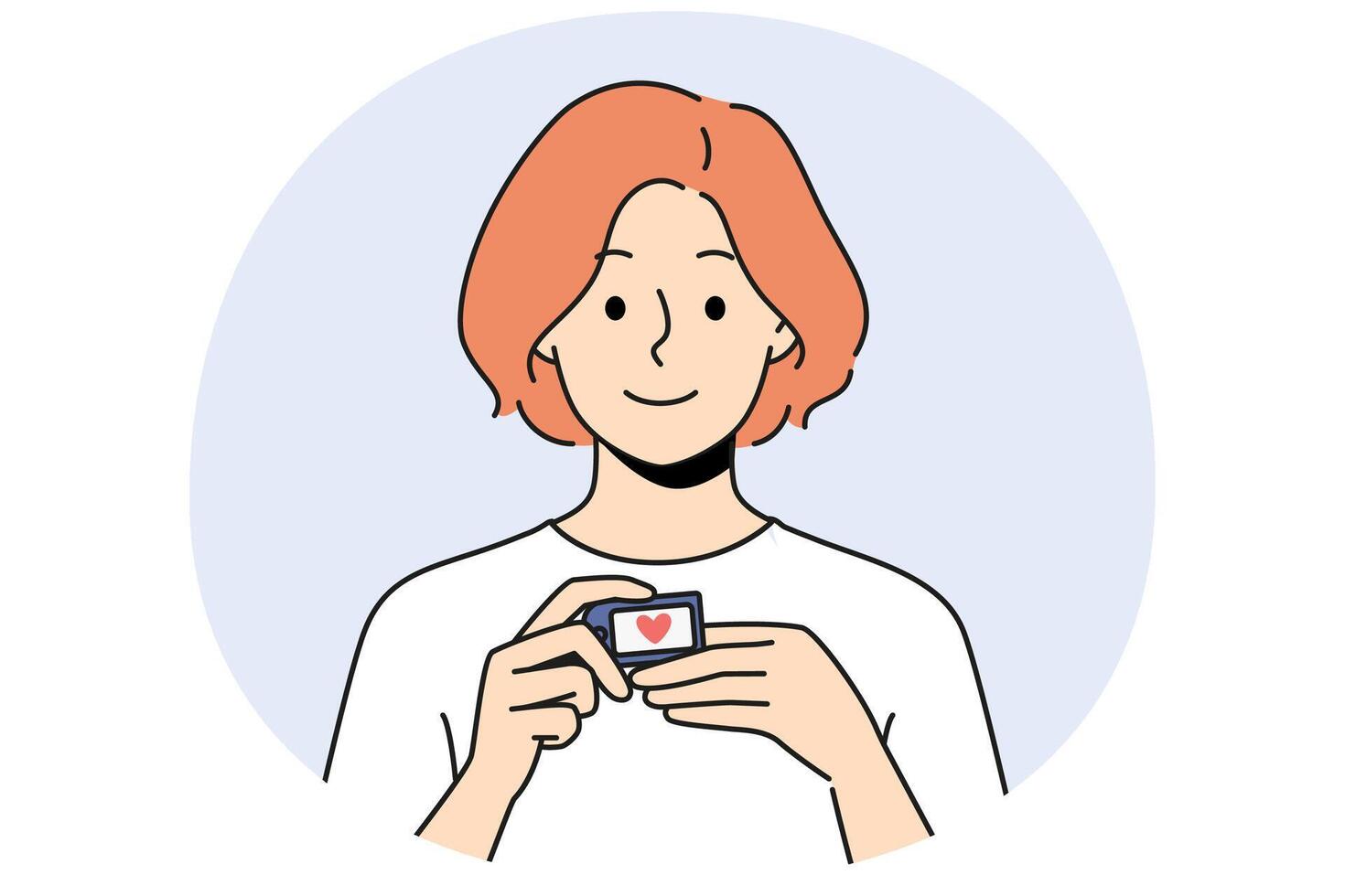 Woman using pulse oximeter checking saturation vector