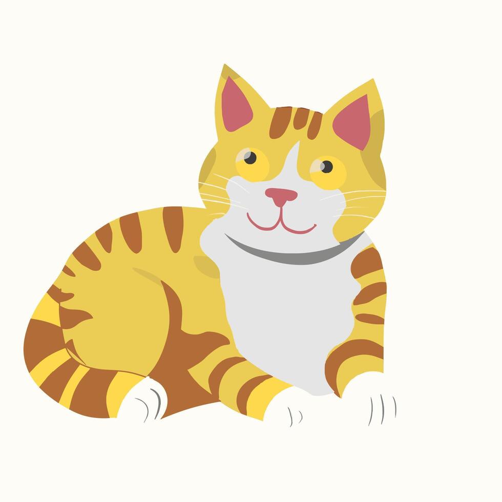 fat yellow cat vector