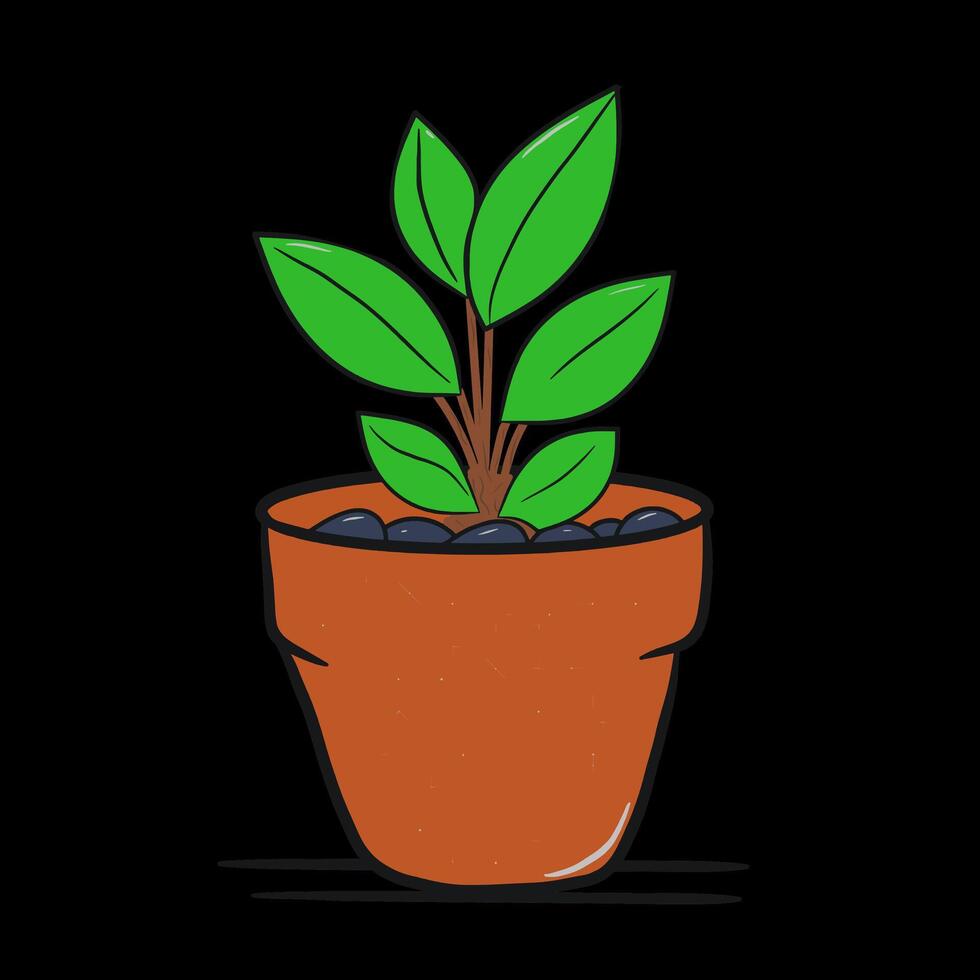 Green plant in a pot vector