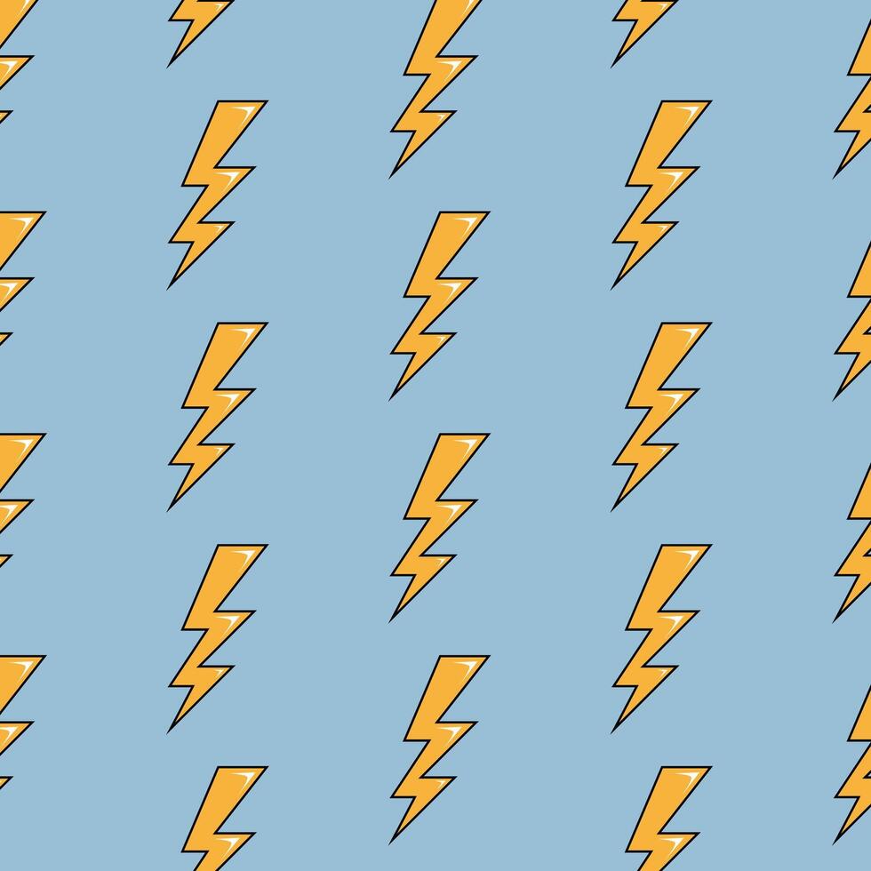 Y2K pattern. Retro seamless pattern with lightning. illustration vector