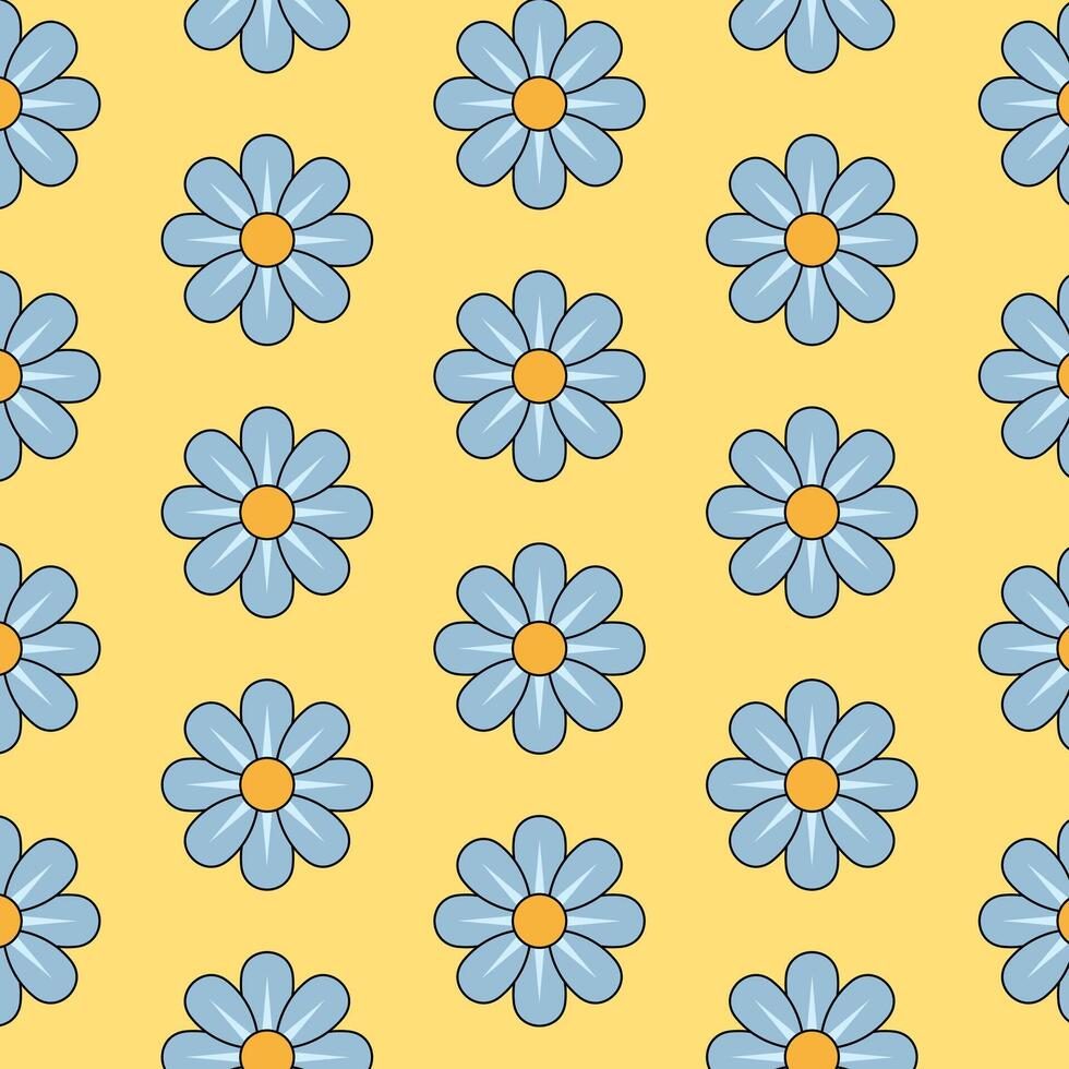 Y2K pattern. Retro seamless pattern with flower. illustration vector
