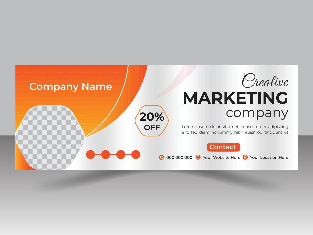 Professional modern corporate facebook cover design or web banner design. vector