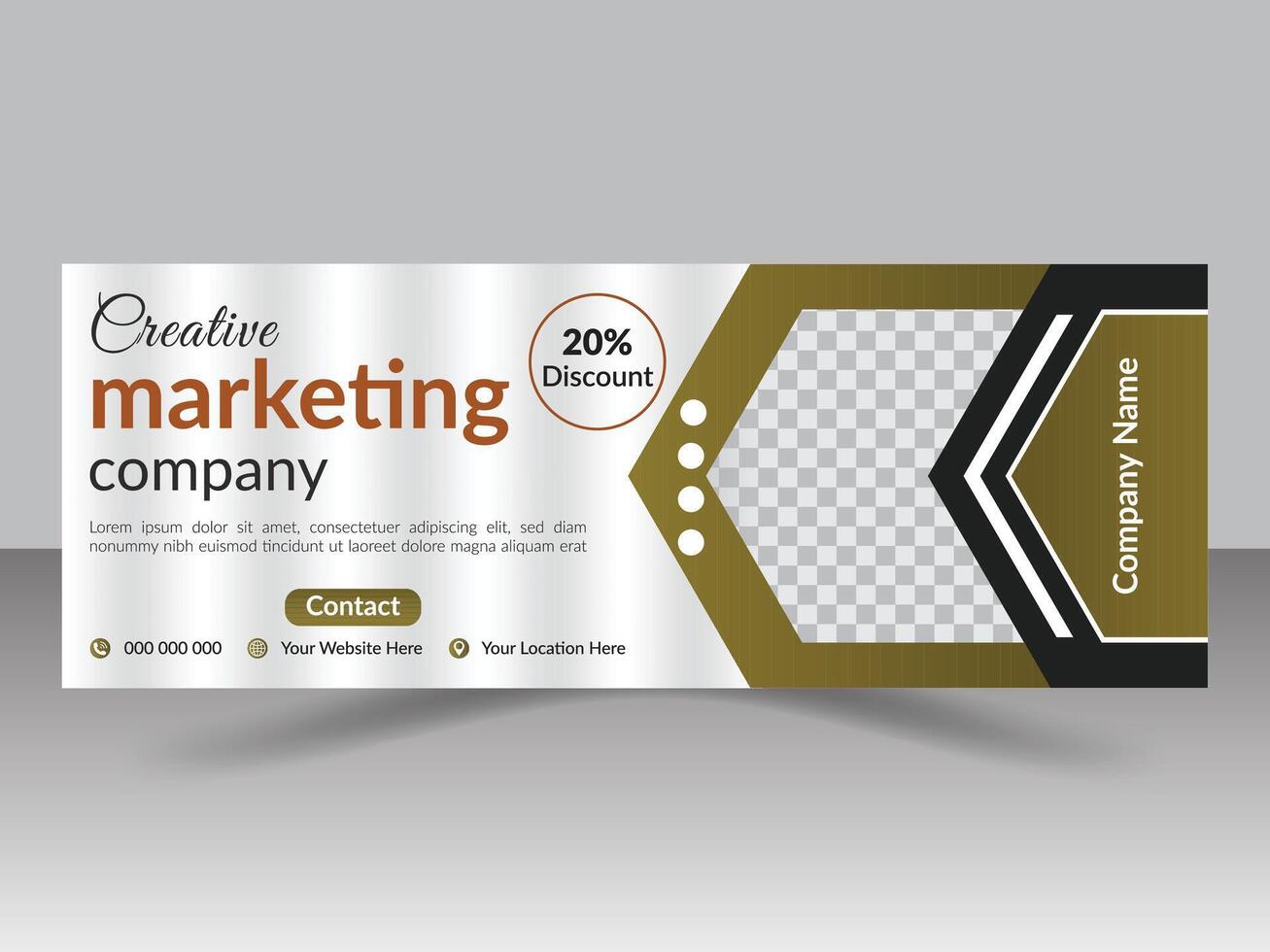 Professional modern corporate facebook cover design or web banner design. vector
