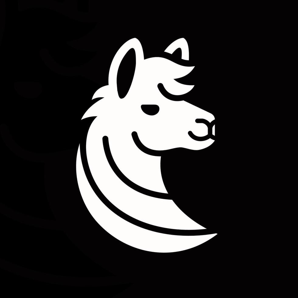 Alpaca logo on isolated background v76 vector