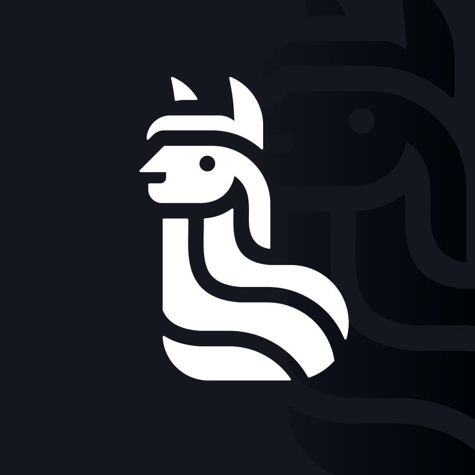 Alpaca logo on isolated background v17 vector