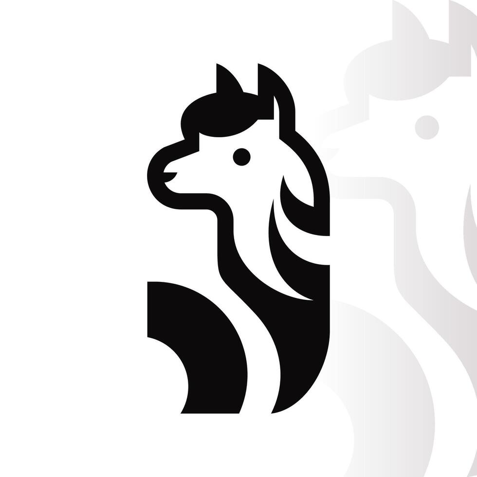 Alpaca logo on isolated background v93 vector