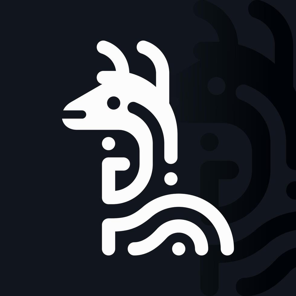 Alpaca logo on isolated background v13 vector