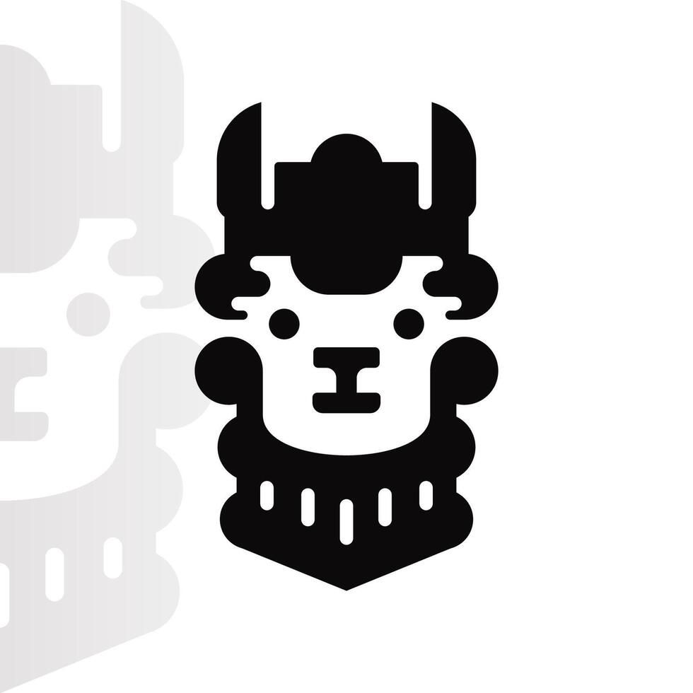 Alpaca logo on isolated background v92 vector