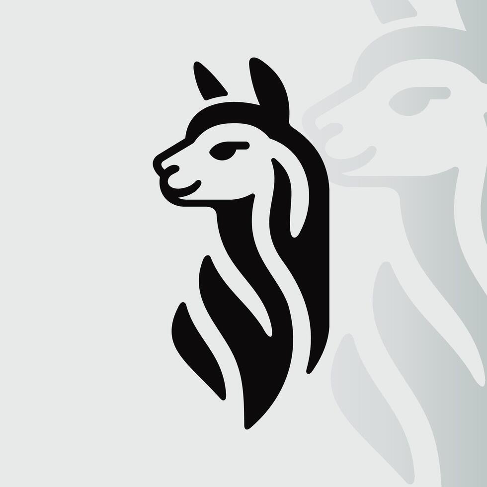 Alpaca logo on isolated background v11 vector