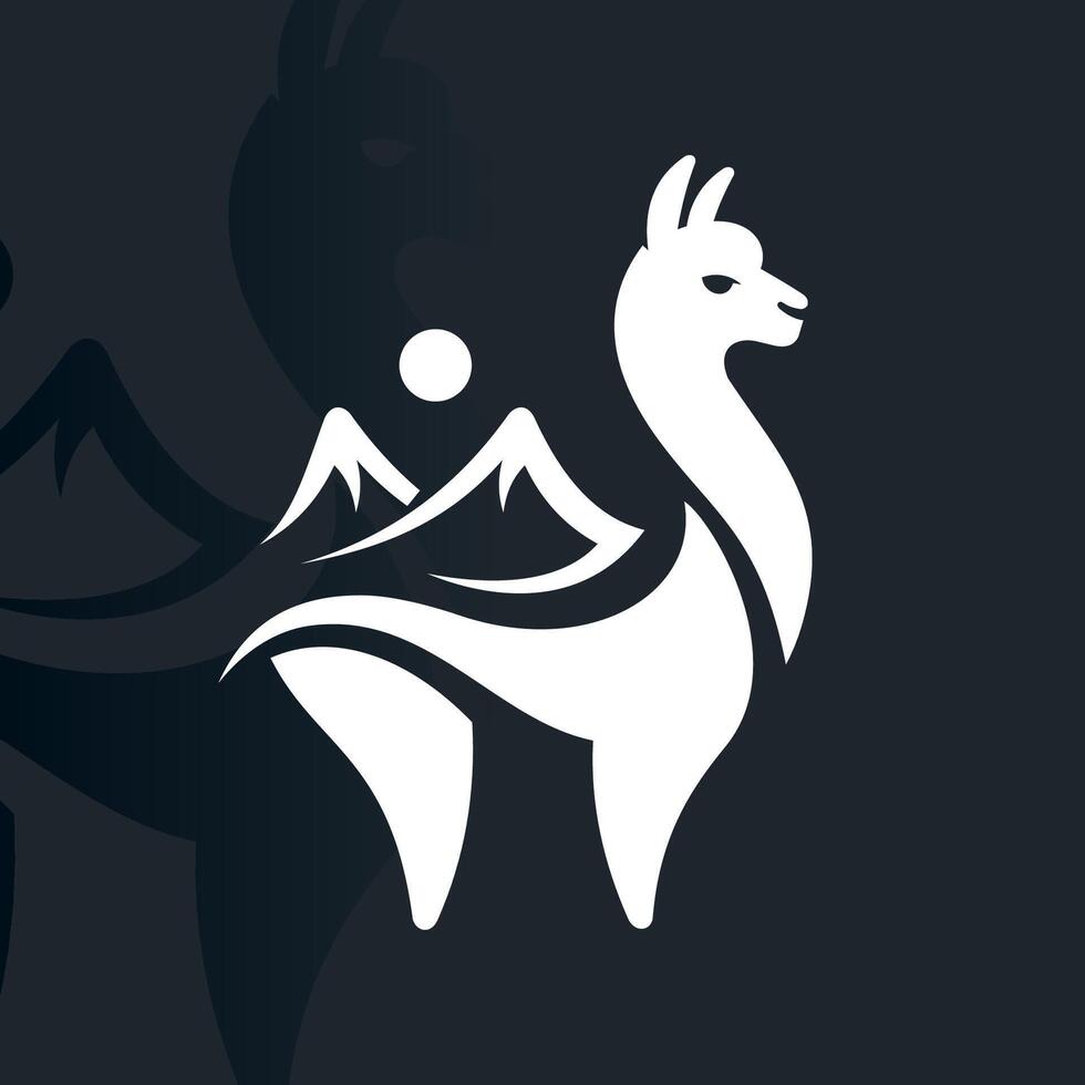 Alpaca logo on isolated background v80 vector
