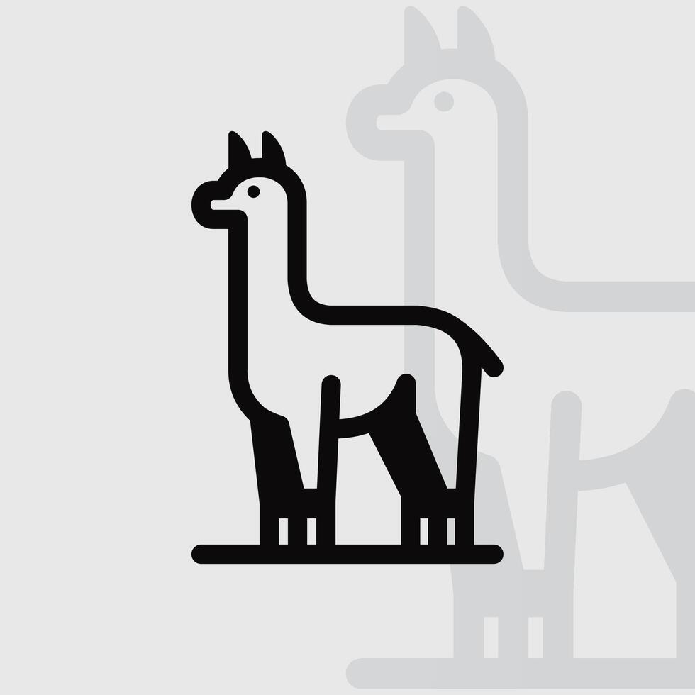 Alpaca logo on isolated background v35 vector