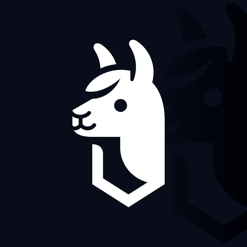 Alpaca logo on isolated background v37 vector