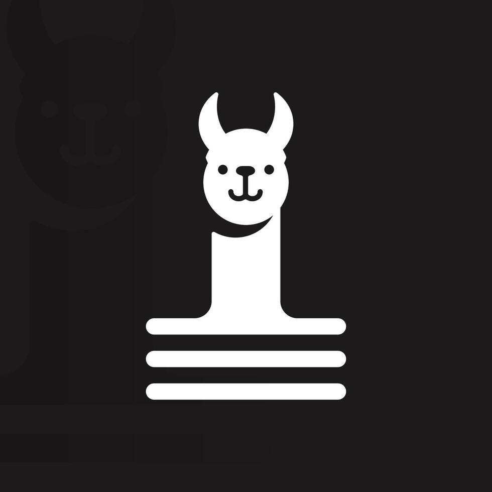 Alpaca logo on isolated background v20 vector